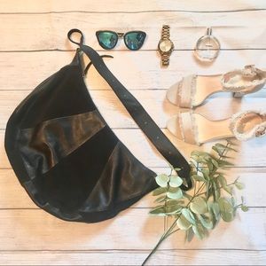 NEW Lucky Brand Leather and Suede Hobo Bag
